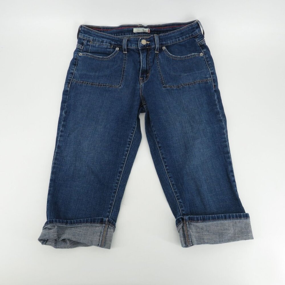 Levis Womens Denim Capri Jeans Size 6 With Rolled Hem & Classic Pockets